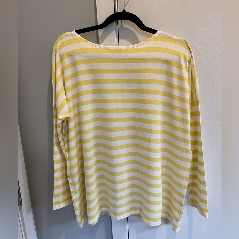 Hatch maternity The Longsleeve Tee in yellow and white stripes - size 1